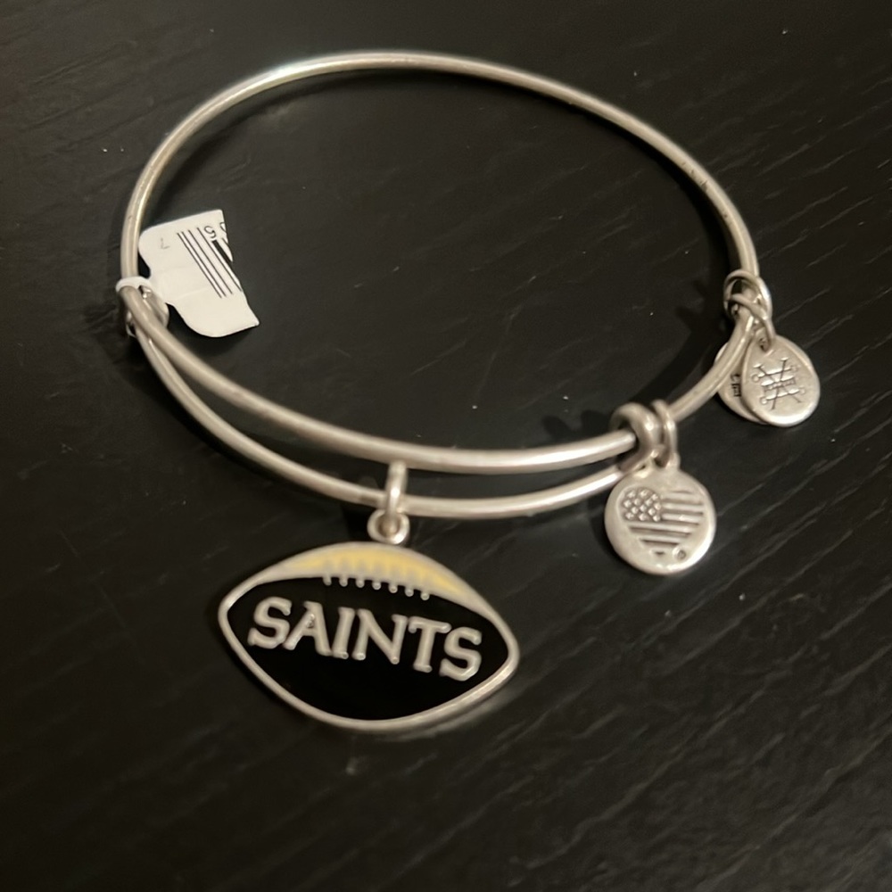 NWT Alex and Ani Color Infusion New Orleans Saints Football II Bangle